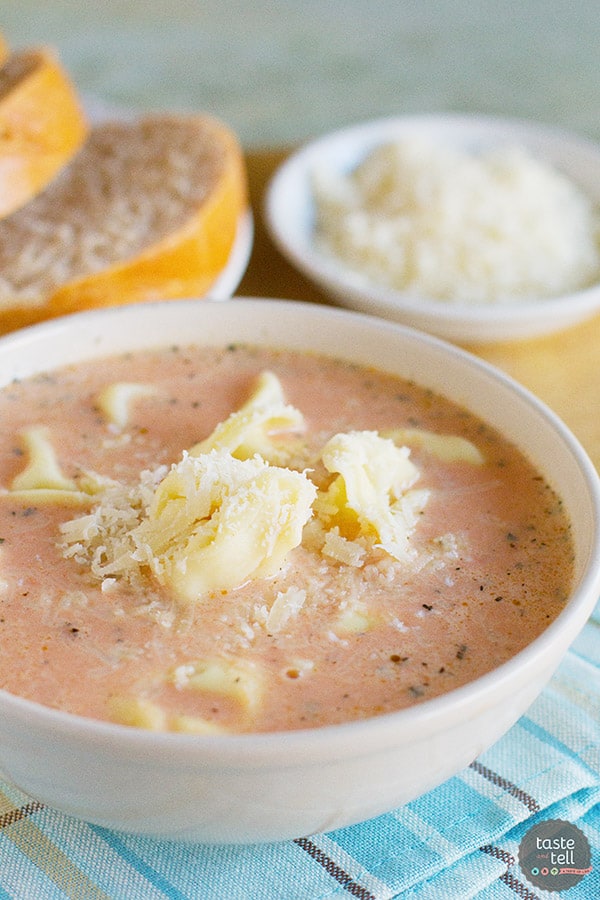 No one will even know this Tomato Tortellini Soup starts with a short cut! This soup is filled with tomato flavor and the tortellini makes it nice and hearty.