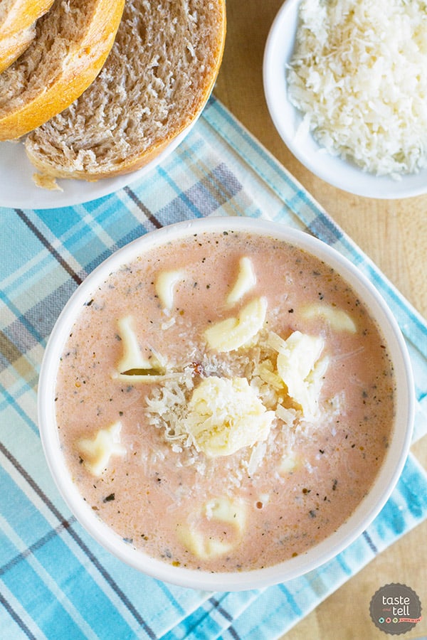 No one will even know this Tomato Tortellini Soup starts with a short cut! This soup is filled with tomato flavor and the tortellini makes it nice and hearty.