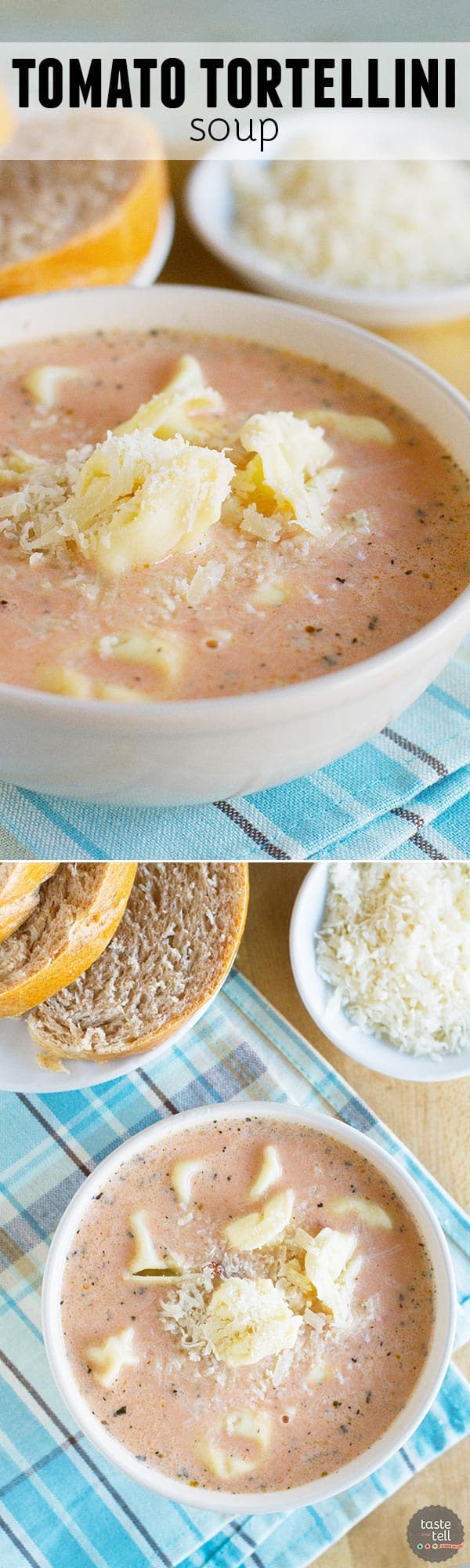 No one will even know this Tomato Tortellini Soup starts with a short cut! This soup is filled with tomato flavor and the tortellini makes it nice and hearty.