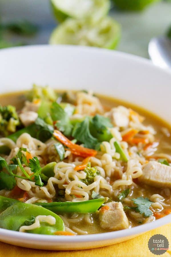 Not your normal chicken noodle soup, this Asian Chicken Noodle Soup combines chicken, lots of veggies and ramen noodles in an Asian-inspired broth. This is a sure way to warm your belly!