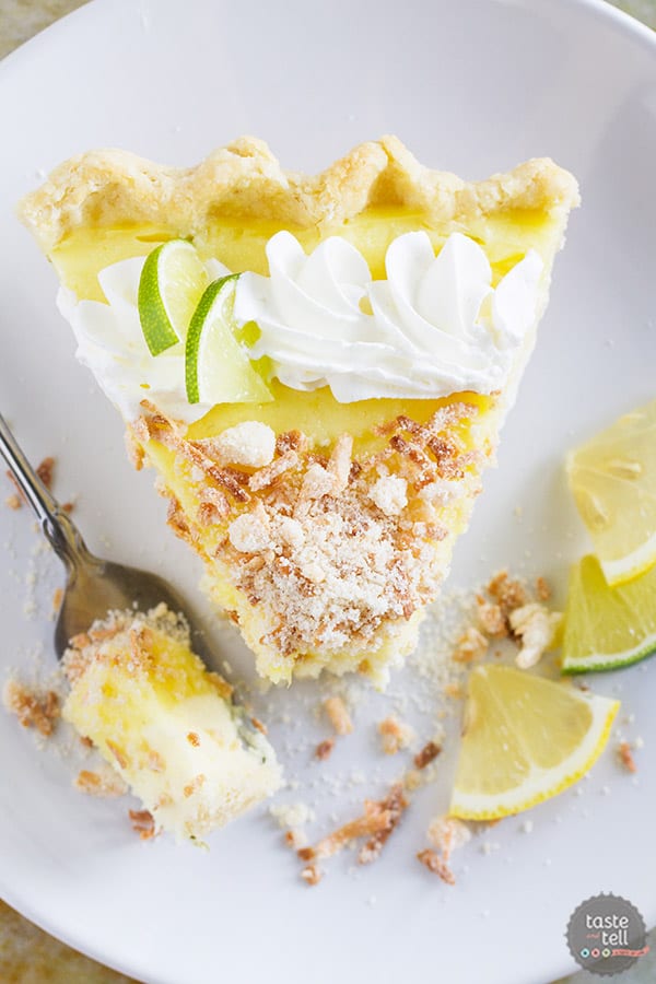 Sweet, tart and creamy, this Caribbean Truffle Pie is filled with lemon, lime and coconut flavors - the best of the tropics!