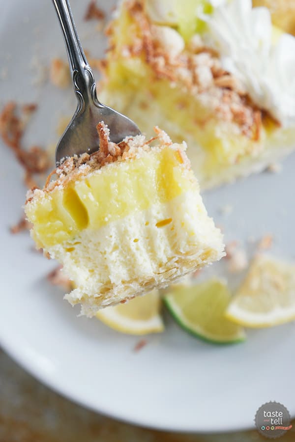 Sweet, tart and creamy, this Caribbean Truffle Pie is filled with lemon, lime and coconut flavors - the best of the tropics!