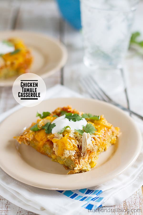 An easy way to have the flavors of tamales on a weeknight, this Chicken Tamale Casserole is super easy and packed with flavor.