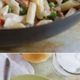 You can’t beat a one pan dinner that is one the table in no time! This One Pan Pasta with Peas and Bacon is easy and flavorful and a pasta dinner that is sure to go on repeat in our house!