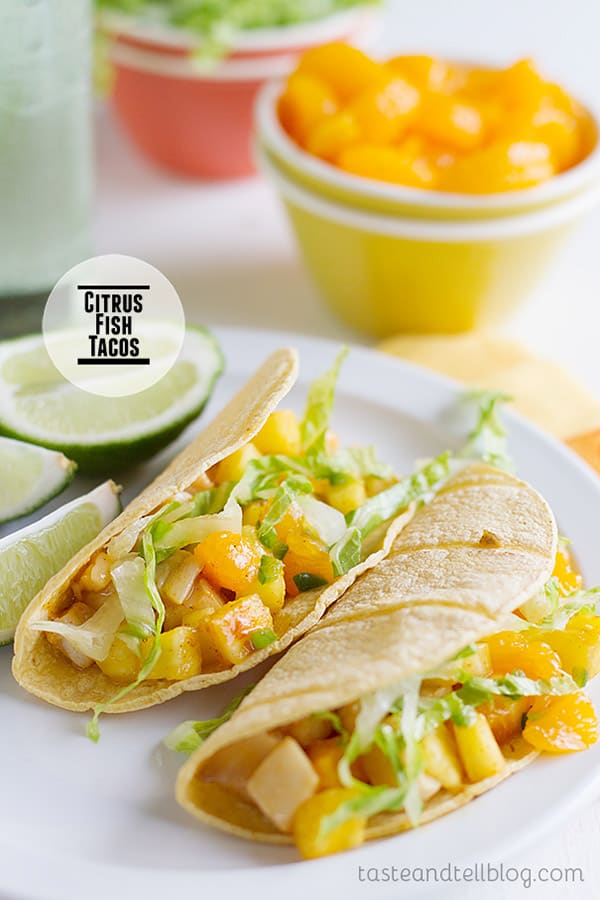 Fish tacos take a tropical turn with these Citrus Fish Tacos that are topped with a fruity, tropical salsa.