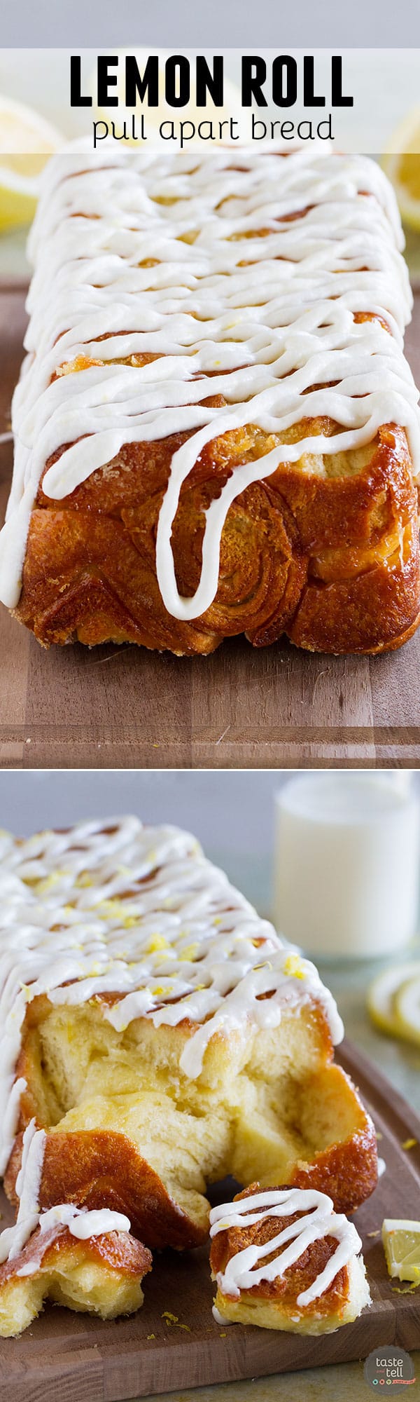 Sweet and lemony, this Lemon Roll Pull-Apart Bread is a great mash up of lemon rolls and pull apart bread. You won’t be able to stop at just one piece!