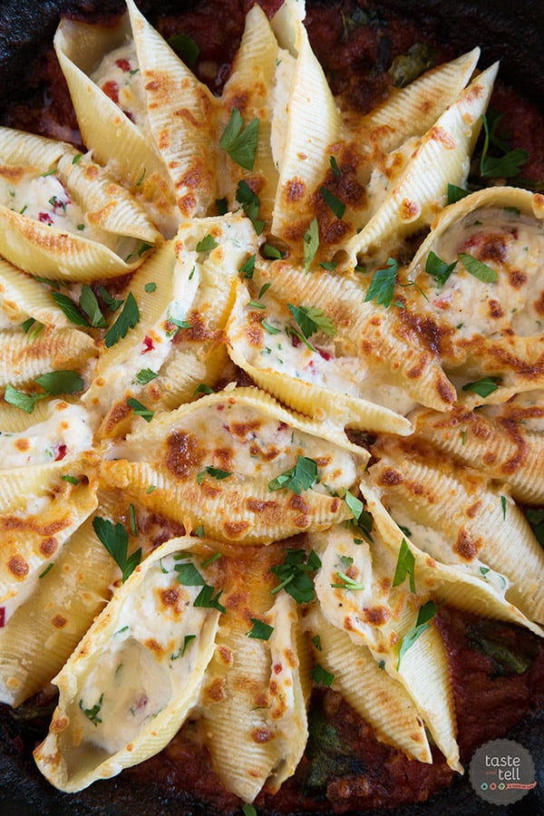 Stuffed Pasta Shells with Easy Bolognese Sauce - Taste and 