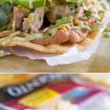 An easy Mexican dinner at home, these Chicken Tostadas with Poblano Cream Sauce have tons of flavor and are perfect for a weeknight. My family loved these!