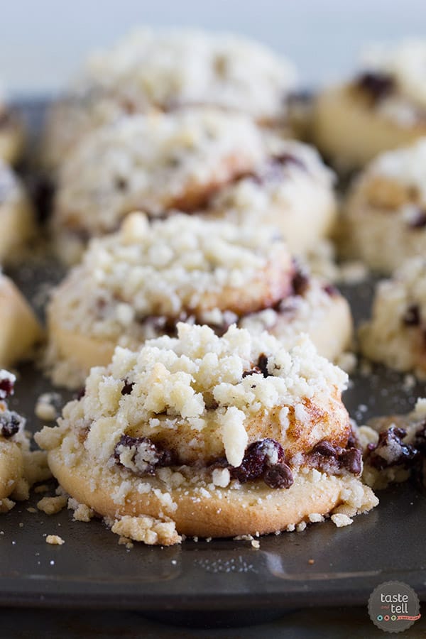 Sweet bread rolls are filled with cherries, chocolate and plenty of cinnamon sugar and then are topped with a crunchy streusel. You can’t go wrong with these Chocolate Cherry Streusel Rolls!