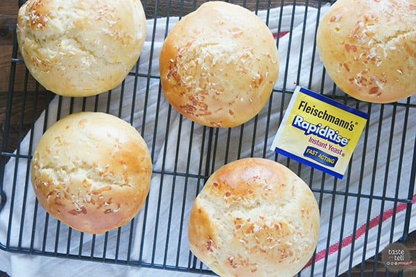 Take your burger to the next level with these Garlic Parmesan Brioche Buns. Rich, buttery brioche hamburger buns are filled with garlic and parmesan, turning your ordinary burger night into something special.