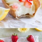 Light and lemony, these Lemon Cream Taco Boats have cinnamon-sugar coated tortilla boats filled with a creamy, luscious lemon cream. Top them off with diced strawberries for a perfect summer treat.