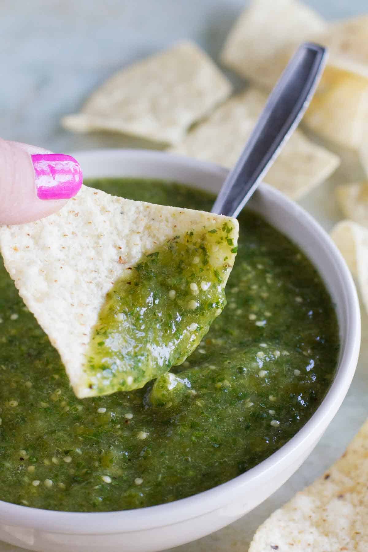 4 Ingredient Tomatillo Salsa Recipe - Taste and Tell