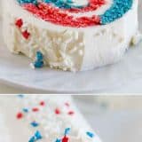 4th of July cake roll collage with text overlay