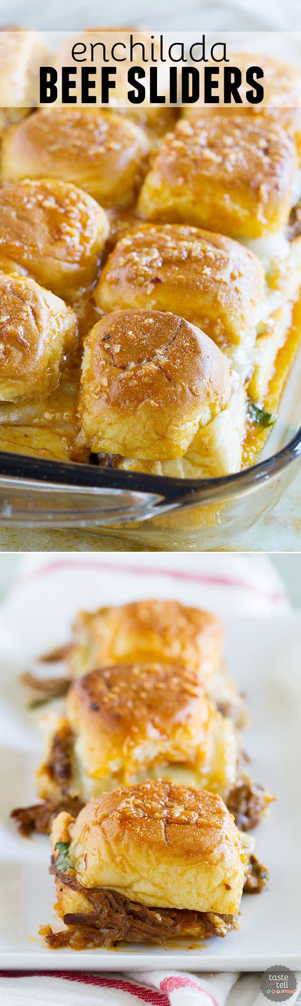Leftover shredded beef? Turn it into these Enchilada Beef Sliders. Savory, a little bit sweet and a little bit spicy, they are sure to be a crowd pleaser!
