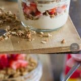 Peanut Butter and Jelly Yogurt Parfait Recipe collage.