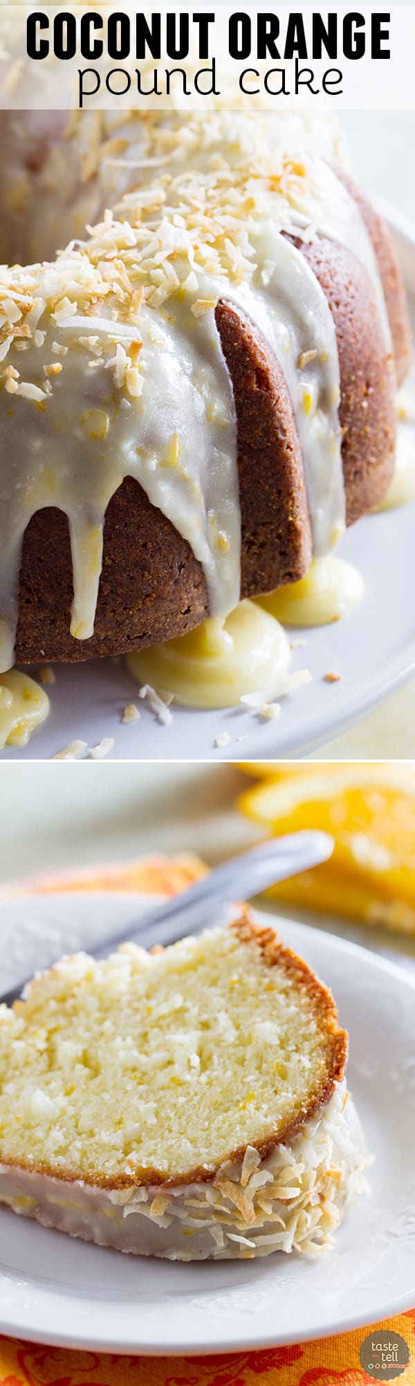 Rich and full of orange and coconut flavors, this Coconut Orange Pound Cake takes a classic recipe and gives it is tropical makeover.