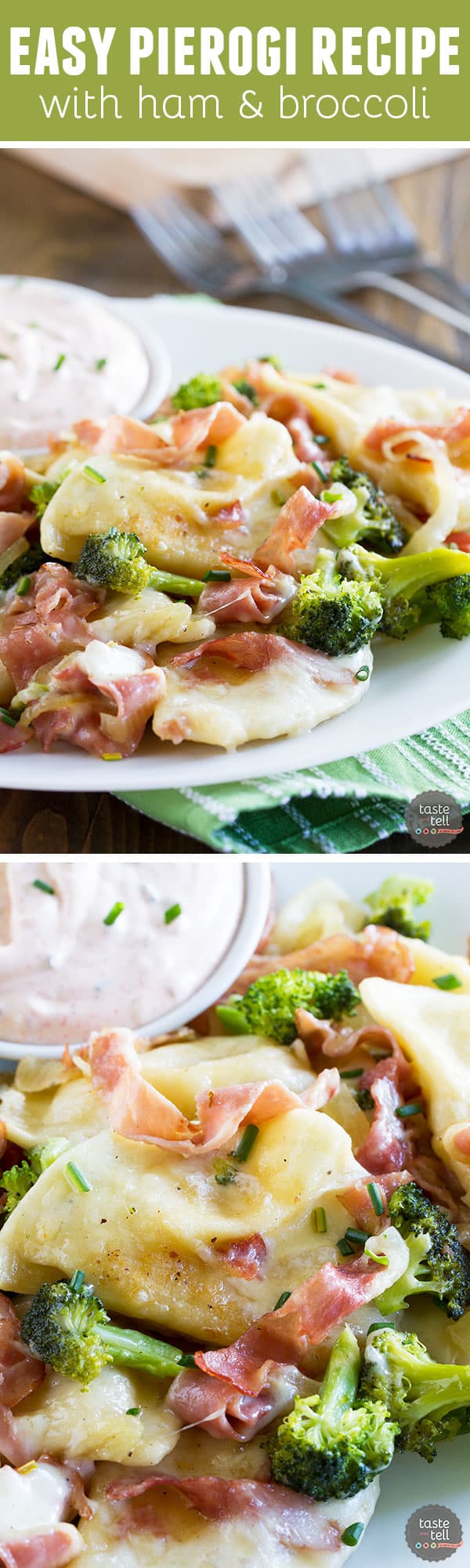 Starting with frozen pierogi makes this Easy Pierogi Recipe with Ham and Broccoli an easy weeknight meal. It's a fun and tasty meal that the whole family will love!
