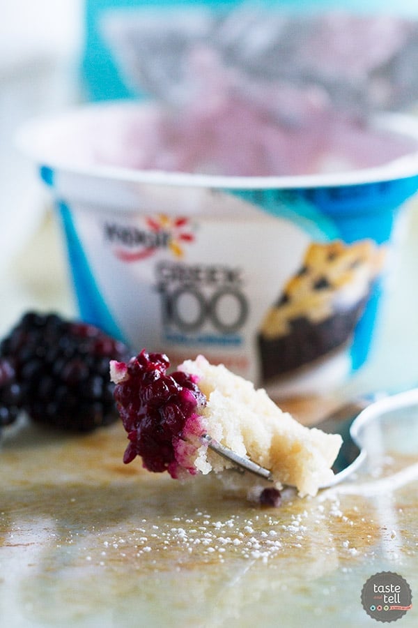 Craving something sweet but don’t want to make a whole cake? This Blackberry Yogurt Mug Cake is your 7 minute answer to dessert!