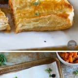 The perfect fall recipe - this Sausage and Butternut Squash Slab Pie is filled with comfort! Sausage, butternut squash and cheese are a perfect match!