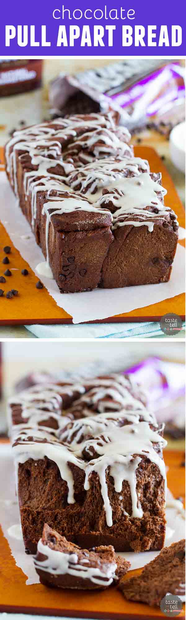 Loaded with layers and layers of chocolate and sugar, this Chocolate Pull Apart bread is as show-stopping as it is good!