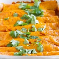 There is more to Thanksgiving leftovers than turkey sandwiches! These Thanksgiving Leftover Enchiladas are a great way to turn those leftovers into something different and delicious.