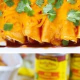 There is more to Thanksgiving leftovers than turkey sandwiches! These Thanksgiving Leftover Enchiladas are a great way to turn those leftovers into something different and delicious.