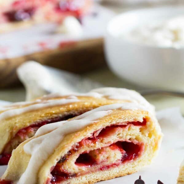 Perfect for a special breakfast or treat, this Chocolate Cherry Roll has a rich, soft dough that is filled with cherries and chocolate chips. Serve up slices as part of a brunch spread or just for a sweet treat.