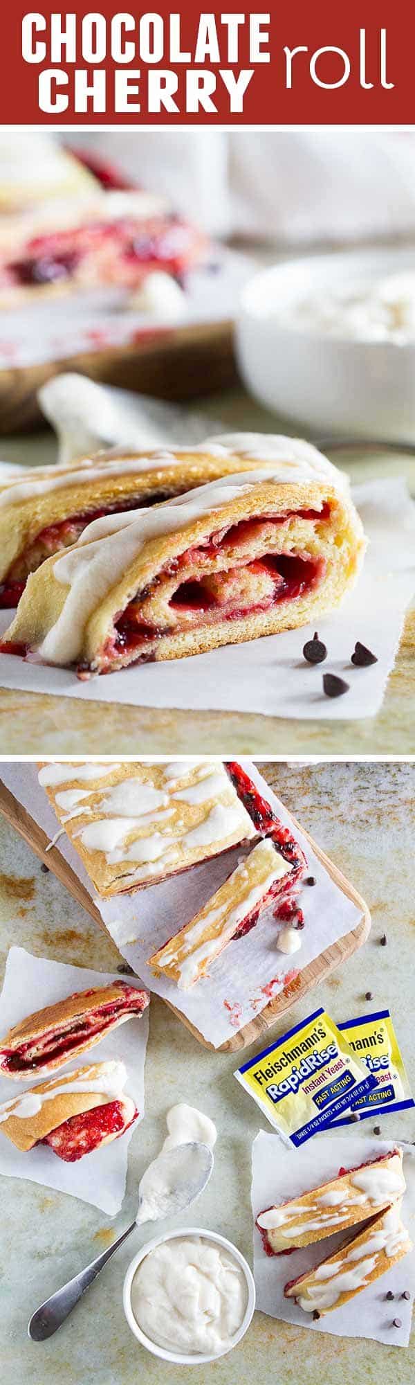 Perfect for a special breakfast or treat, this Chocolate Cherry Roll has a rich, soft dough that is filled with cherries and chocolate chips. Serve up slices as part of a brunch spread or just for a sweet treat.