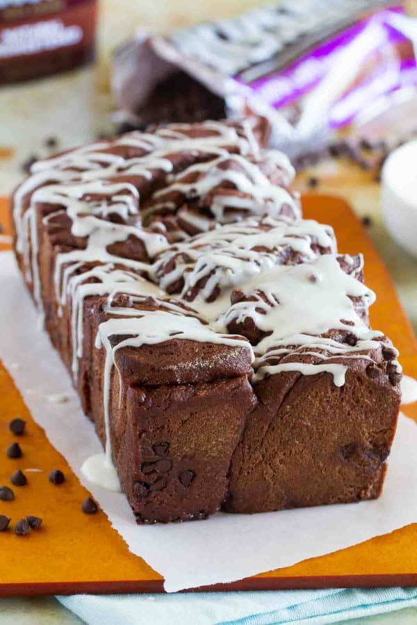 Loaded with layers and layers of chocolate and sugar, this Chocolate Pull Apart bread is as show-stopping as it is good!