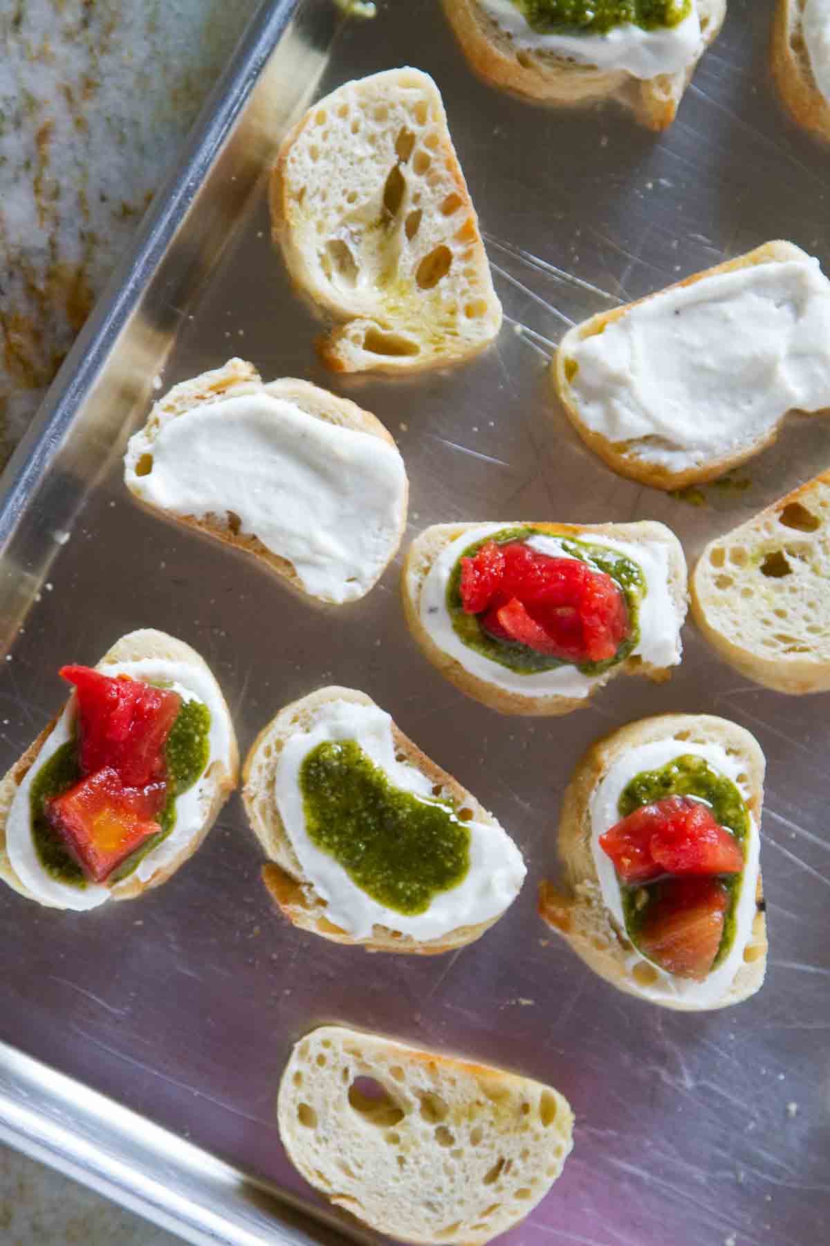 Feta, Pesto and Tomato Bruschetta Taste and Tell