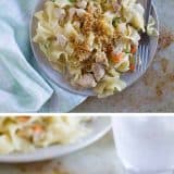 The flavors of chicken pot pie - in pasta form! This Chicken Pot Pie Ragu combines a creamy chicken gravy with pasta for a comforting, warming dinner.