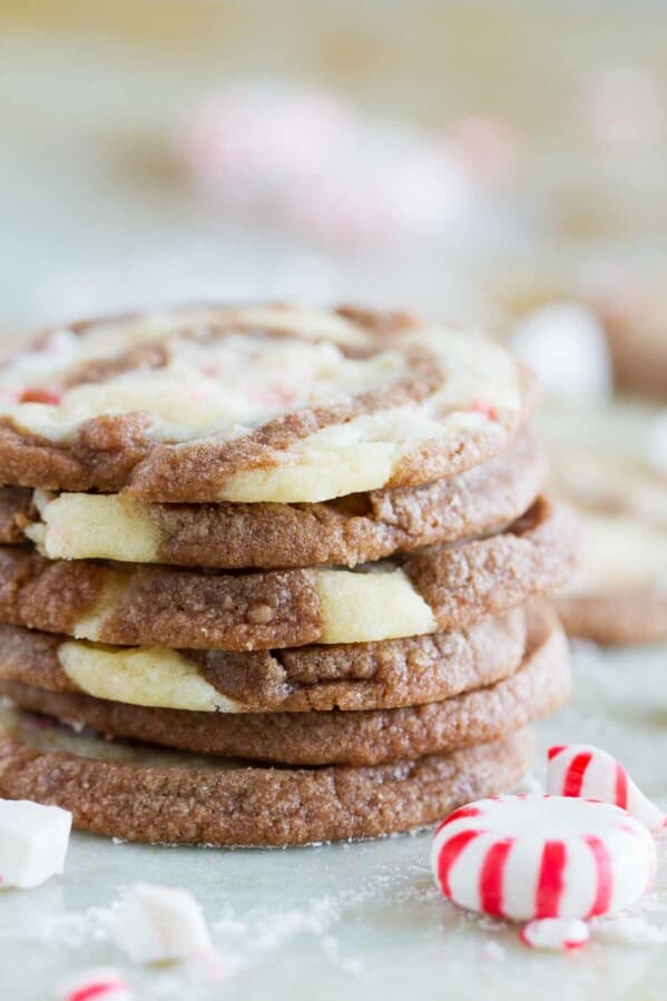 With spirals of chocolate and peppermint dough, these “Kiss Me” Chocolate Peppermint Pinwheel Cookies are fun and minty and the perfect ending to a date night at home.