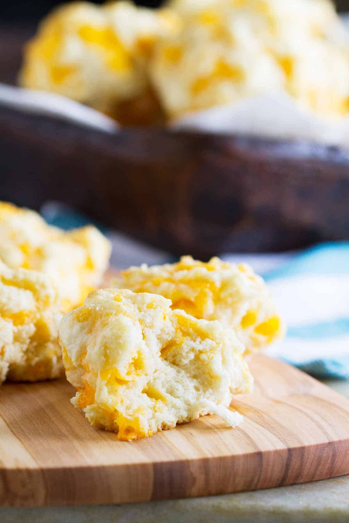 sour cream biscuit torn open to show texture