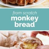 Monkey Bread Recipe with text in the middle