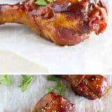 Slow Cooker Sweet Chili Chicken Drumsticks collage with text bar