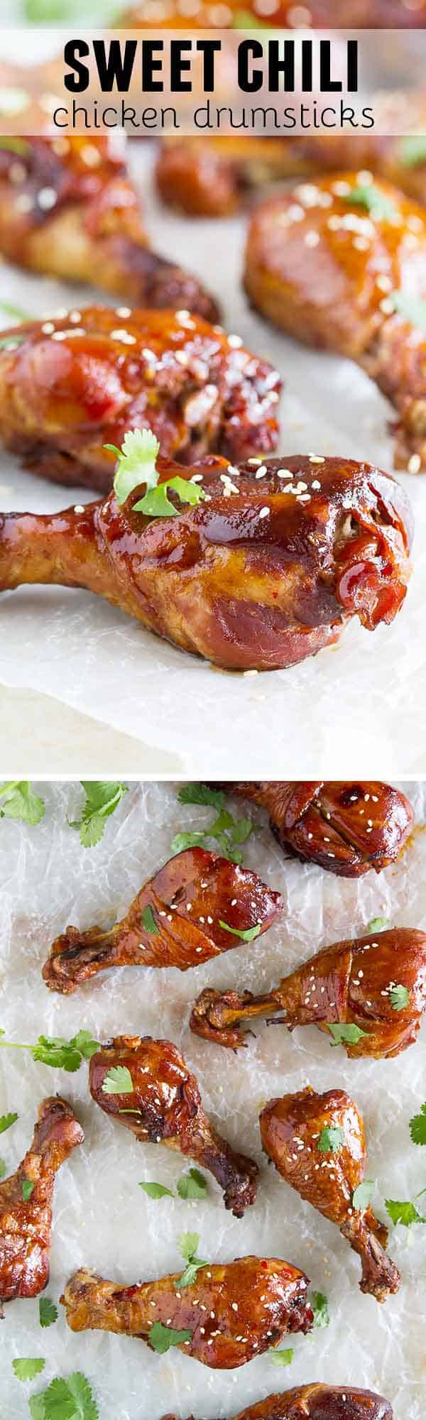 Slow Cooker Sweet Chili Chicken Drumsticks - Taste and Tell