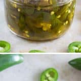 Candied Jalapeños collage with text.