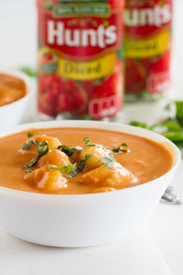Creamy Slow Cooker Tomato Soup with Gnocchi Taste and Tell