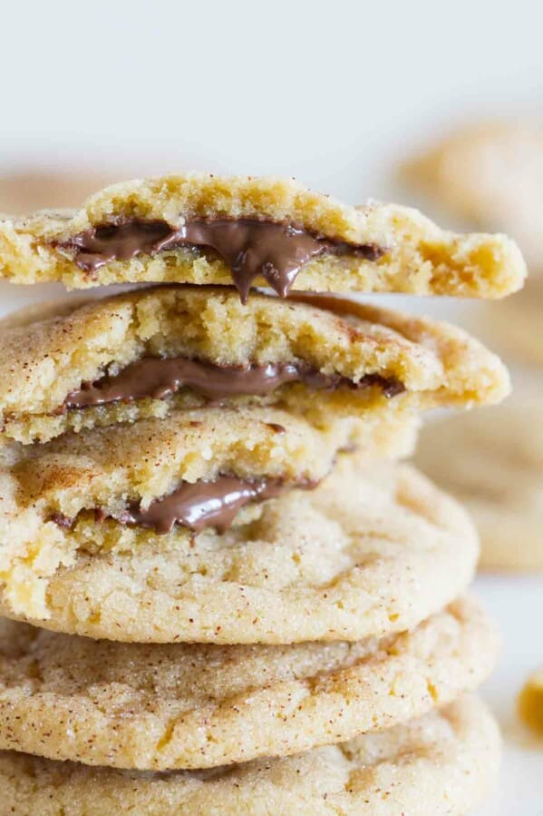 Peanut Butter Cinnamon Beltway Cookies stacked on top of each other.
