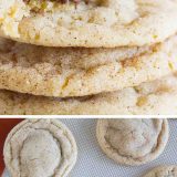 Peanut Butter Cinnamon Meltaway Cookies collage with text bar.