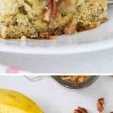 Banana Coffee Cake with Honey Glaze collage with text