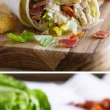Chicken Caesar Wraps collage with text over the top.