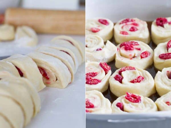 Filled with sweet raspberries and topped with gooey caramel, these Raspberry Caramel Sticky Buns are soft, sweet, sticky and delicious.