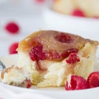 Filled with sweet raspberries and topped with gooey caramel, these Raspberry Caramel Sticky Buns are soft, sweet, sticky and delicious.