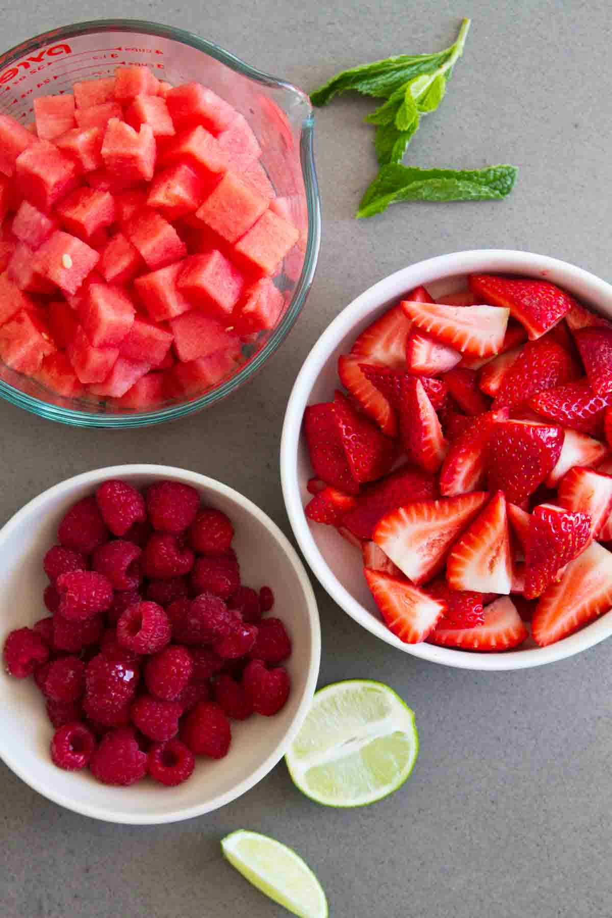 Ingredients for Crown Ruby Fruit Salad.