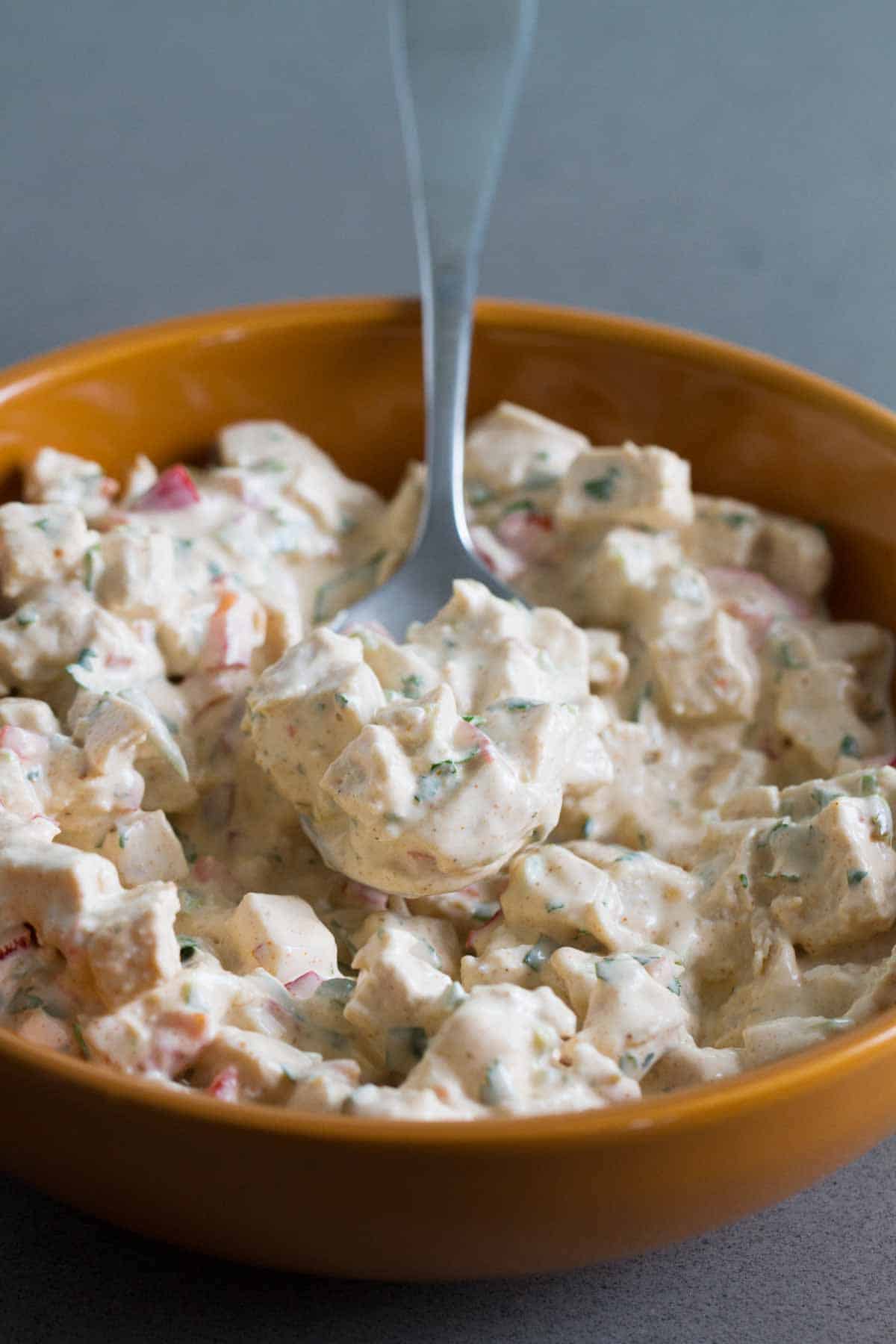 Tex-Mex chicken salad in a bowl.