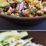 Grilled Corn and Black Bean Salad collage with text overlay