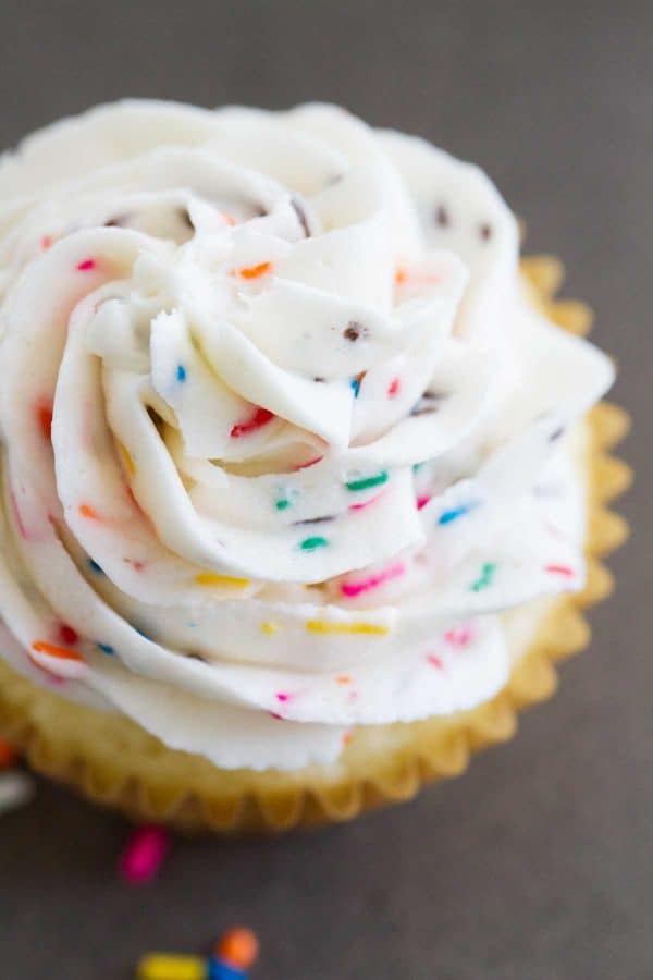 Turn your frosting into party frosting with this super easy Funfetti Frosting! Who need sprinkles on the outside when you can have them all through your frosting?
