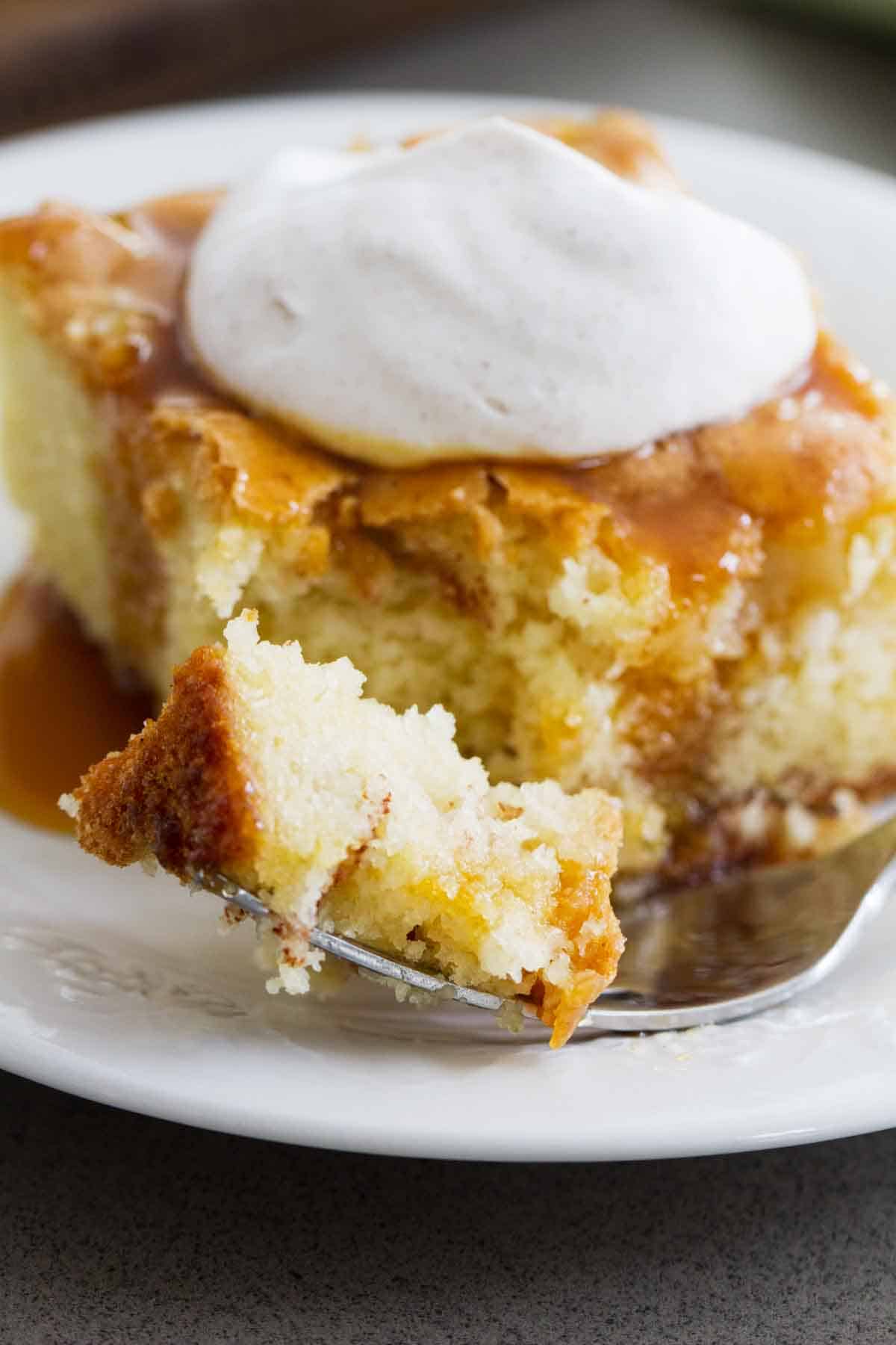 forkful of apple cinnamon cake