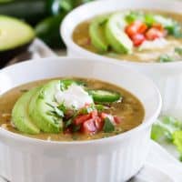 two bowls of White Chicken Chili